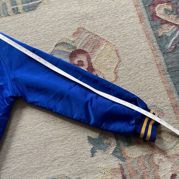 Vintage Milwaukee Brewers Pyramid Satin Jacket Small Blue Yellow Glove Logo 70s - Picture 11 of 11